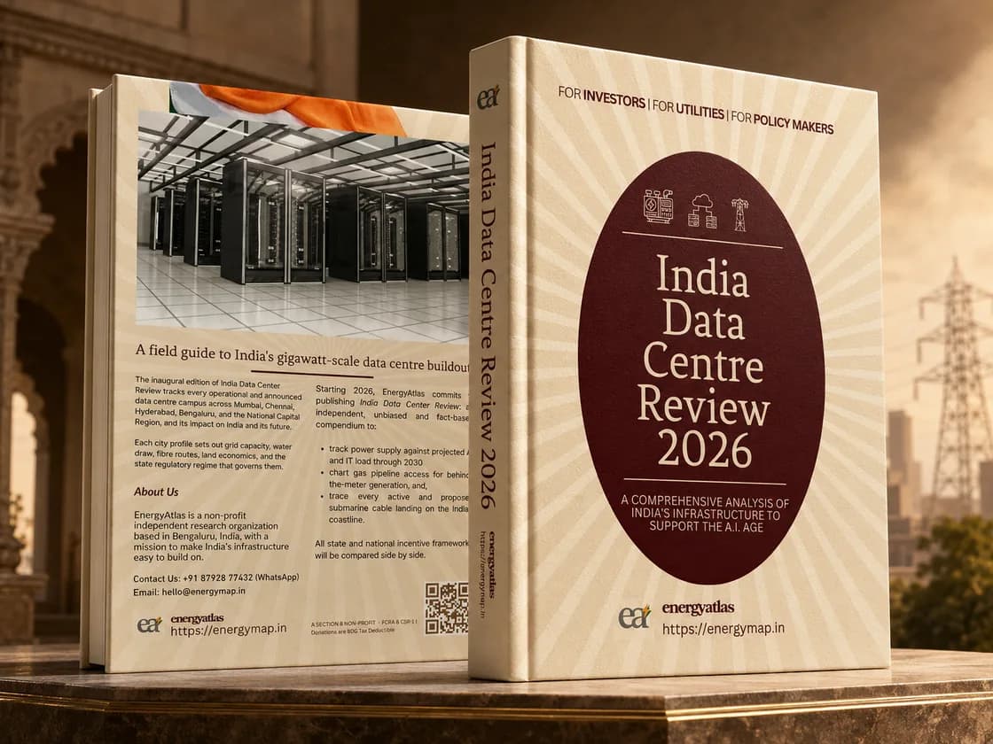 India Data Centre Review 2026 — the printed report, front cover and spine