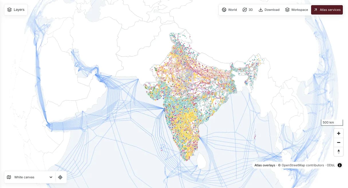 Atlas grid map capture